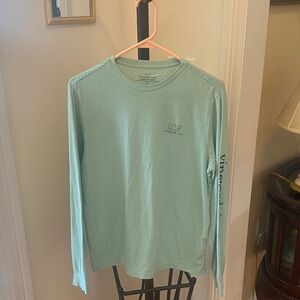 Vineyard Vines girls  Aqua Striped Long Sleeve Tee